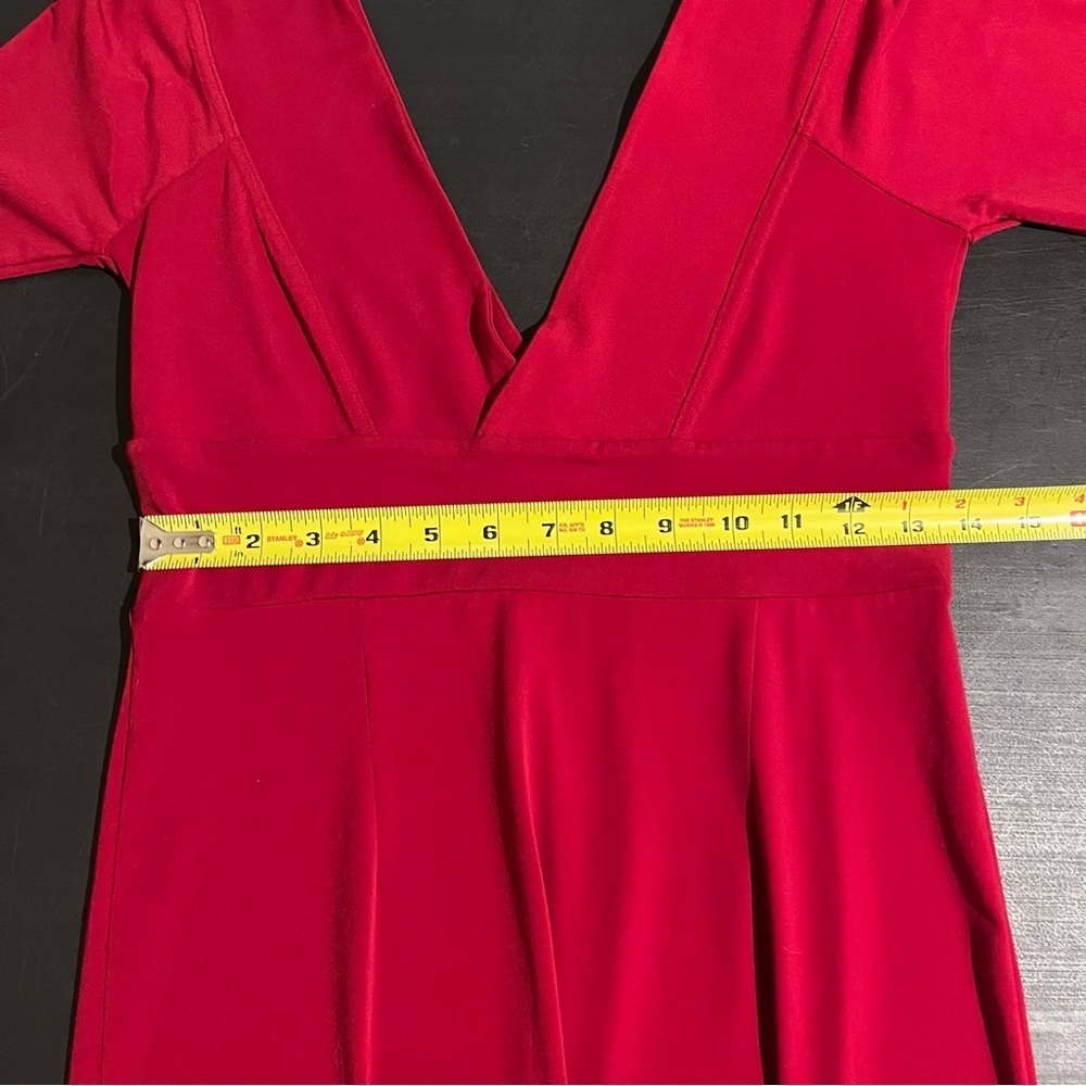 Moda International women's dress red size M Stretch Sexy V-neck Bodycon - Picture 6 of 7